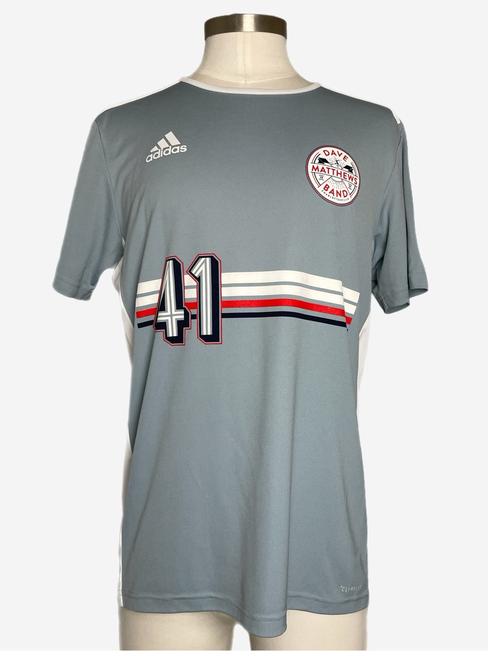 Dave Matthews Band Carter Beauford Gray Adidas memorabilia jersey performance M